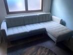 LANDSKRONA 3-zitsbank mét chaise longue lichtgroen & hout, Maison & Meubles, 125 à 150 cm, 200 à 250 cm, Enlèvement, Tissus