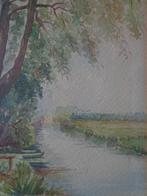 mooie aquarel Ely Rodenbach Landschap met rivier, Enlèvement ou Envoi