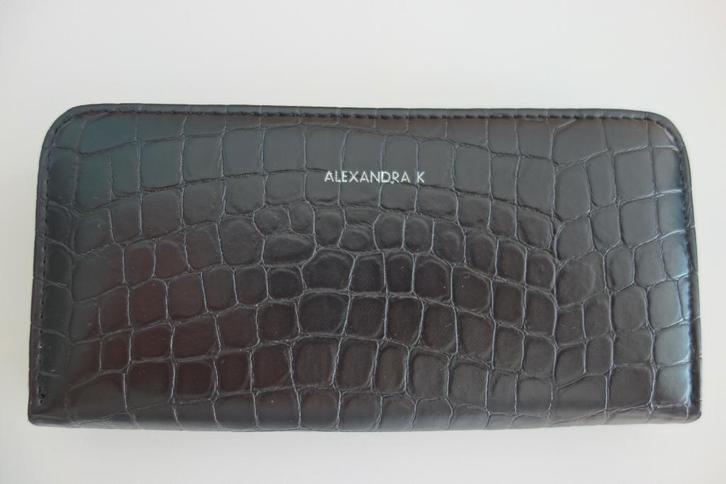 Portefeuille VEGAN noir "ALEXANDRA K" Envoi compris, Bijoux, Sacs & Beauté, Porte-monnaie & Portefeuilles, Comme neuf, Noir, Envoi