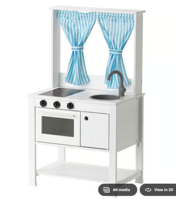 ikea spisig speelkeuken met gordijnen (nieuw) beschikbaar voor biedingen