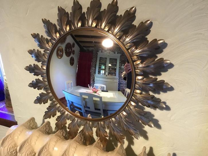 Vintage zonnespiegel ., Huis en Inrichting, Woonaccessoires | Spiegels, Zo goed als nieuw, Ophalen