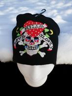 Skull muts love glitter one size, Kleding | Dames, Skull, Verzenden, Nieuw, Muts