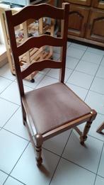 Six chaises en hêtre,  assise escamotable, 30 euros., Maison & Meubles, Brun, Enlèvement, Tissus, Cinq, Six Chaises ou plus