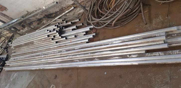 Alu buizen 50 x 2 mm en Inox koppelingen en bochten, Doe-het-zelf en Bouw, Buizen en Afvoer, Gebruikt, Rechte buis, Aluminium