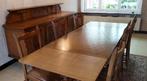 Vintage massief uitschuifbare eettafel in hout, mooie staat!, Huis en Inrichting, Tafels | Eettafels, Ophalen, 50 tot 100 cm, Vijf personen of meer