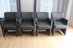 Lederen stoelen op wieltjes, Ophalen, Gebruikt, Zwart, Leer