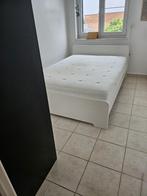 Lit IKEA complet, Comme neuf, Deux personnes, 140 cm, Blanc