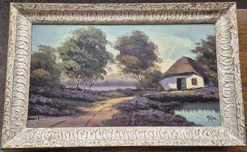 Landhuislandschapsschilderij gesigneerd Major beschikbaar voor biedingen