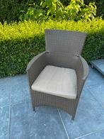 4 Wicker tuinstoelen met bijhorende kussens, Ophalen, Gebruikt, Wicker