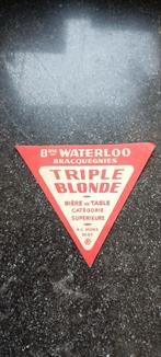 Oud bieretiket triple br Waterloo bracquegnies, Verzamelen, Biermerken, Ophalen of Verzenden
