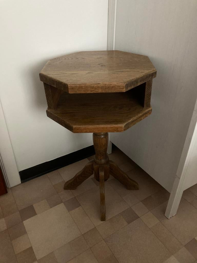 Table d'entrée octogonale vintage, en bois., Enlèvement ou Envoi