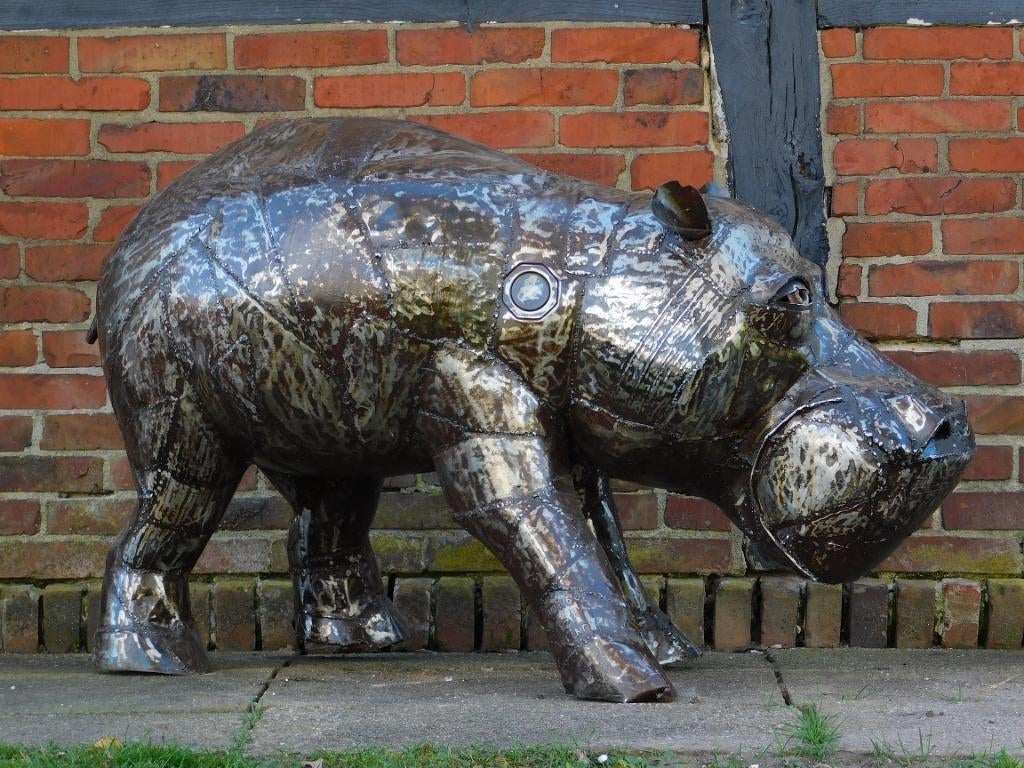 Nijlpaard Kenyi - 150 cm - Handgemaakt & Uniek, Antiek en Kunst, Kunst | Designobjecten, Ophalen of Verzenden