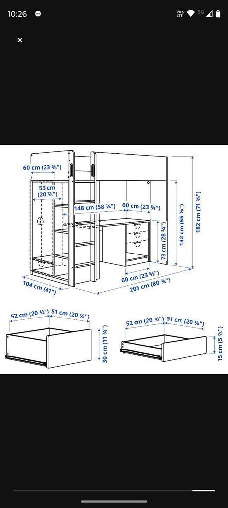 ikea hoogslaper, Maison & Meubles, Chambre à coucher | Lits superposés & Lits mezzanines, Utilisé, Lit mezzanine, Une personne