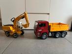 Bruder vrachtwagen en graafmachine, Kinderen en Baby's, Speelgoed |Speelgoedvoertuigen, Ophalen, Gebruikt