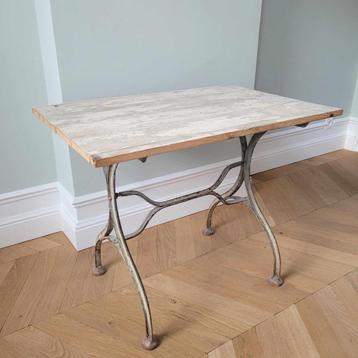 table avec structure en fonte ancienne, Antiek en gietijzer, 50 à 100 cm, Enlèvement, Utilisé