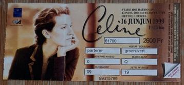 Celine Dion concertticket Brussels 1999 billet concert