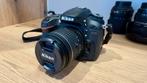 Nikon D7100 + 3 lenzen, 3 batterijen en accecoires, Ophalen, Zo goed als nieuw, Spiegelreflex, Nikon