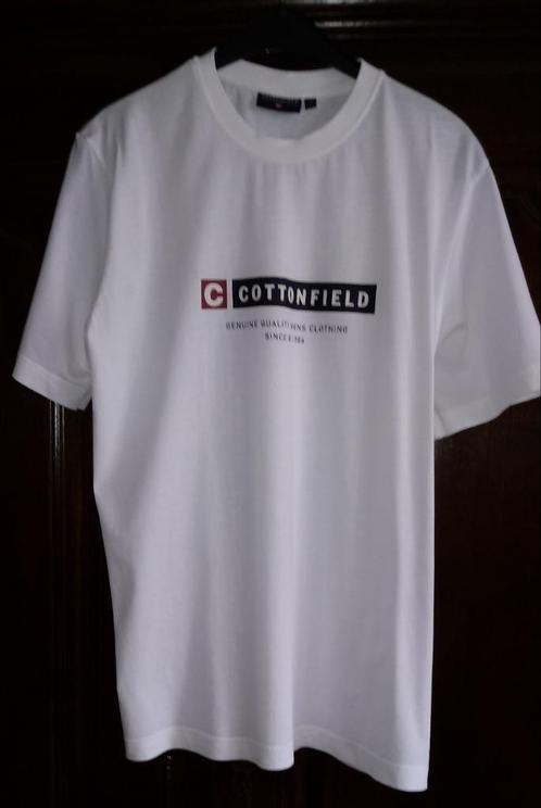 Witte T-shirt met print van Cottonfield, M, Vêtements | Hommes, T-shirts, Comme neuf, Enlèvement ou Envoi