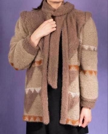 Veste Escada en mohair tendance, manteau CARDIGAN western, Enlèvement ou Envoi, Comme neuf, Brun