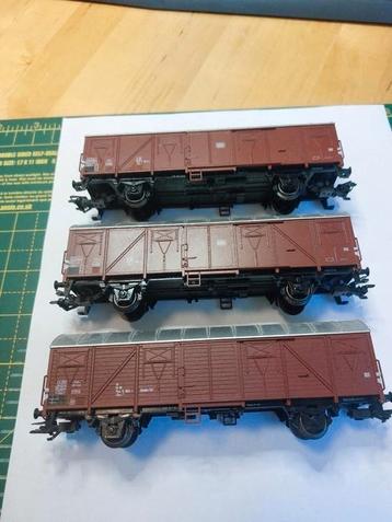 Marklin Ho lot de 3 wagons fermé DB, Analogique, Enlèvement ou Envoi, Courant alternatif, Wagon