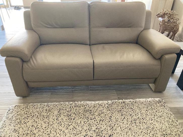 2,5 Zit-Zetel in kwaliteit leder, Huis en Inrichting, Zetels | Zetels, Zo goed als nieuw, Rechte bank, Leer, Ophalen