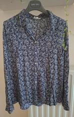 Blauw gebloemde blouse, maat 42, Kleding | Dames, Ophalen, Zo goed als nieuw, Maat 42/44 (L), Blauw