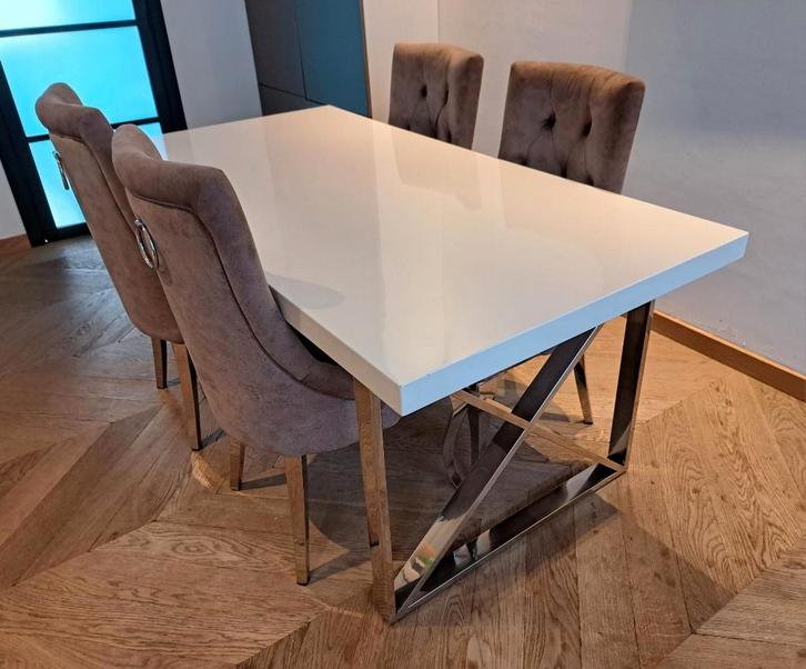 TABLE DE SALLE À MANGER BLANCHE DE LUXE 180 x 90 cm, Maison & Meubles, Tables | Tables à manger, Comme neuf, Rectangulaire, Enlèvement