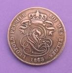 1863 2 centimes FR grand 63, Postzegels en Munten, Munten | België, Verzenden, Metaal, Losse munt