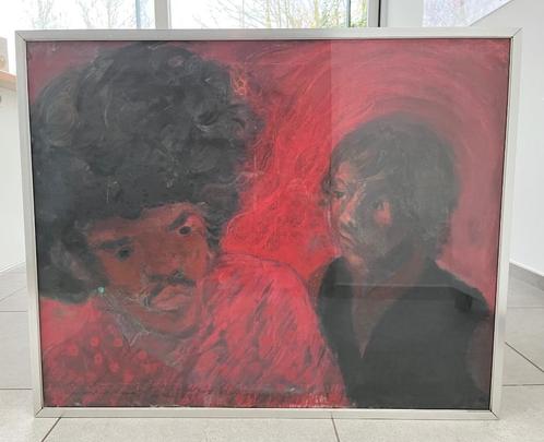 Groot Schilderij van Johan Gobert "Jimi Hendrix", Antiek en Kunst, Kunst | Schilderijen | Klassiek, Ophalen