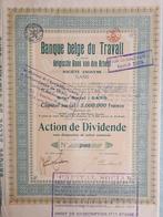 Banque Belge du Travail - action de dividende - Gand - 1923, Ophalen of Verzenden, 1920 tot 1950, Aandeel
