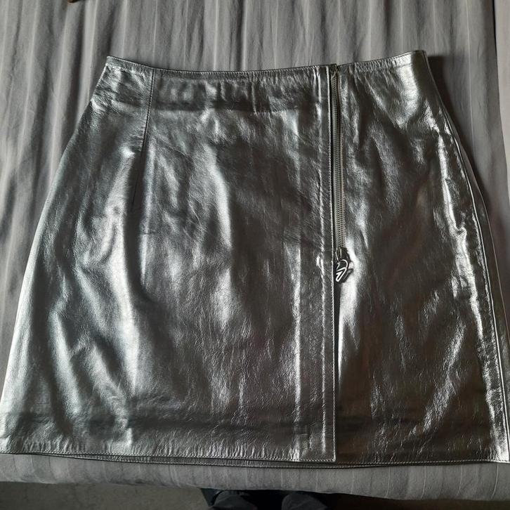 NOUCHKA*LEDERROK*ZILVER*38/40*NIEUW*, Kleding | Dames, Rokken, Nieuw, Maat 38/40 (M), Overige kleuren, Boven de knie, Ophalen