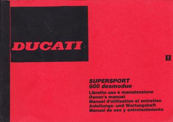 Ducati Supersport 600 Owners-Manual