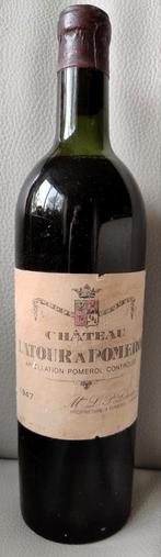 Unieke fles Chateau Latour à Pomerol 1947, Verzamelen, Wijnen, Ophalen