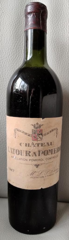 Unieke fles Chateau Latour à Pomerol 1947, Verzamelen, Wijnen, Ophalen