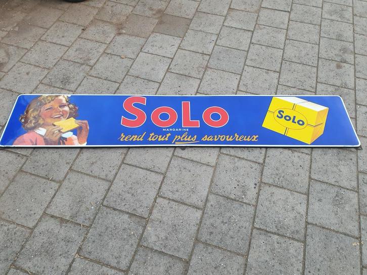 Prachtig Solo reclamebord emaille, Verzamelen, Merken en Reclamevoorwerpen, Gebruikt, Reclamebord, Ophalen