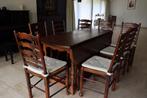 Ronde openklapbare bootstafel met stoelen, Huis en Inrichting, Ophalen, Zo goed als nieuw, Klassiek, 8 stoelen of meer