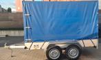 Aanhangwagen dubbelasser Remorque bache 750kg huif, Auto diversen, Aanhangers en Bagagewagens, Ophalen of Verzenden, Zo goed als nieuw