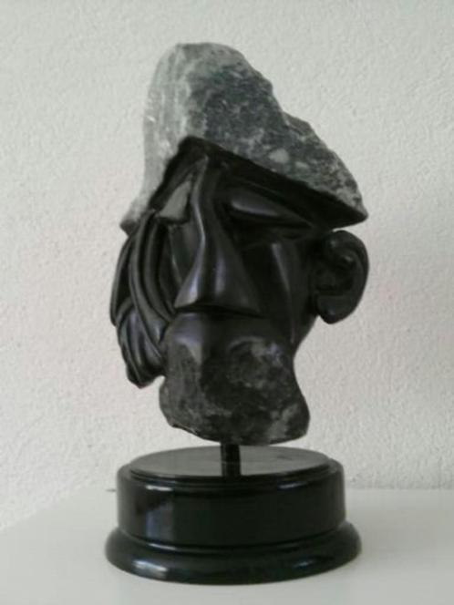 RUIGE KOP - steen - uniek kunstwerk, Antiquités & Art, Art | Sculptures & Bois, Enlèvement