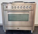 ️ ☘️Luxe Fornuis Boretti 90 cm rvs frytop 1 grote oven, 60 cm of meer, 5 kookzones of meer, Vrijstaand, 90 tot 95 cm