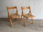 2 chaises pliantes en toile du milieu du siècle, Maison & Meubles, Comme neuf, Bois, Mid century, Autres couleurs
