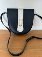 Donkerblauwe wit vintage schoudertas crossbody, Ophalen of Verzenden, Zo goed als nieuw, Blauw, Schoudertasje