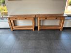 teak bijzettafel 2 dezelfde sidetables, Ophalen, 75 cm of meer, 60 cm of meer, Rechthoekig
