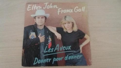 Disque vinyl 45 tours elton john et france gall, CD & DVD, Vinyles | Pop, Comme neuf, 1980 à 2000, Enlèvement ou Envoi