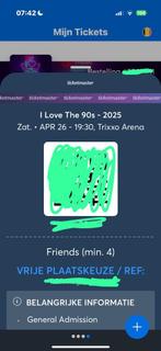 4 I love the 90’s tickets, Tickets en Kaartjes, Drie personen of meer