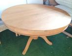 Eiken ronde tafel, Huis en Inrichting, Rond, Eikenhout, Zo goed als nieuw, Ophalen