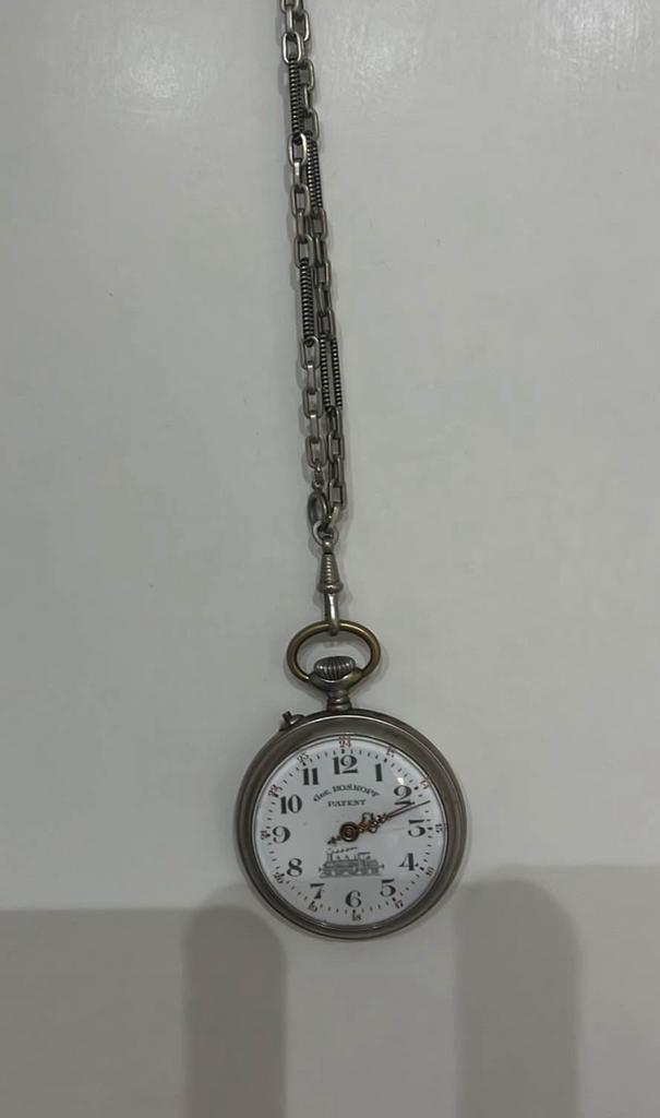 Montre de Poche G.R. Roskopf Patent avec Chaîne, Handtassen en Accessoires, Horloges | Antiek, Zakhorloge, Overige merken, 1900 tot 1930