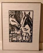 Paarden - G Groenewegen, Antiek en Kunst, Kunst | Litho's en Zeefdrukken, Ophalen