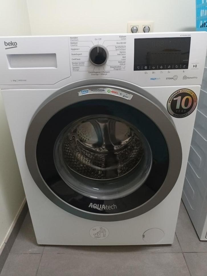 wasmachine+droogkast+diepvries, Elektronische apparatuur, Wasmachines, Zo goed als nieuw, Voorlader, 8 tot 10 kg, 85 tot 90 cm