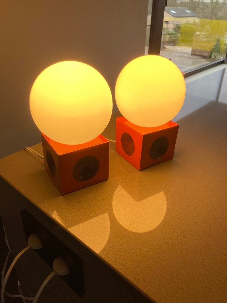 Jaren ‘70 space age DUO van lampen, Ophalen, Zo goed als nieuw