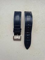 Hoogwaardige blauwe leren horlogeband krokodillenstijl 20 mm, Ophalen, Blauw